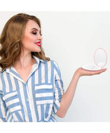 LED Lighted Travel Makeup Mirror 1x/10x Magnification Handheld Compact Mirror - 3.5 inch Folding Pocket Mirror for Purses - Buy Online on GoSupps.com