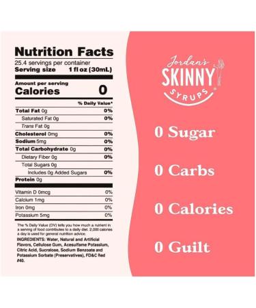Jordan's Skinny Mixes Sugar Free Syrup Meyers Lemon Raspberry Flavor Fruit Flavored Water Enhancer Drink Mix for Ice Tea Lemonade & More Zero Calorie Flavoring Keto Friendly 750ML 1 Pack - Buy Online on GoSupps.com