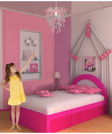 Kids Mermaid Flamingo Fairies Bedroom Chandelier - Adorable Lampshade for Girls' Nursery Decoration - Buy Online on GoSupps.com