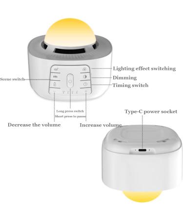Sound Machines White Noise Machine with Various Natural Soothing Sounds 8 Levels of Brightness can be Adjusted by AC or USB for Baby Kids Adults - Buy Online on GoSupps.com