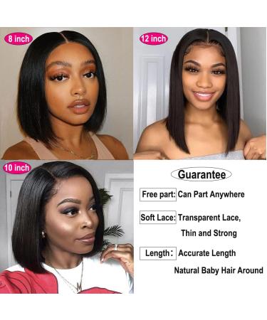 12 Brazilian Virgin Human Hair Bob Wig | 4x4 HD Transparent Lace Closure | Pre Plucked | 150% Density | Natural Color | Glueless Bob Wig for Black Women - Buy Online on GoSupps.com