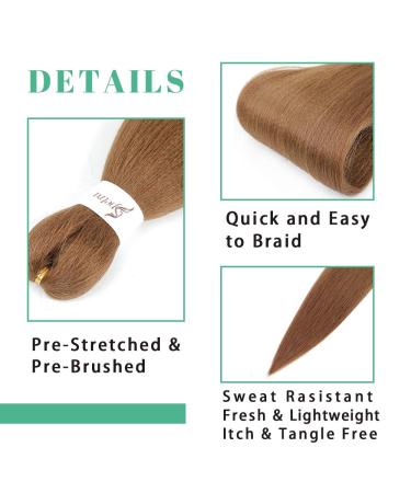 Multi Pack Deal: Spetra Pre-Stretched Braiding Hair 8 Bundles 24 Inch Auburn Brown - Professional Yaki Straight Synthetic Crochet Braids - Hot Water Setting - Soft Box Braids - Buy Online on GoSupps.com