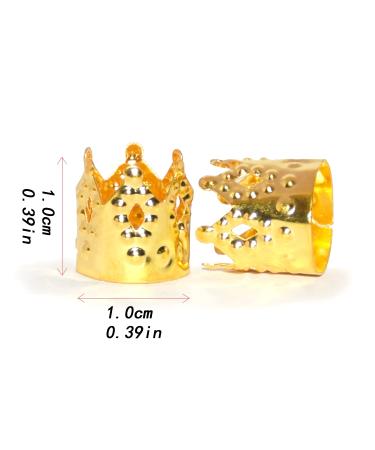 120 Pieces Gold Aluminum Dreadlock Cuffs Beads in Diamond Shaped Bottle - Hair Decorations for Braiding and Dreadlocks - Buy Online on GoSupps.com
