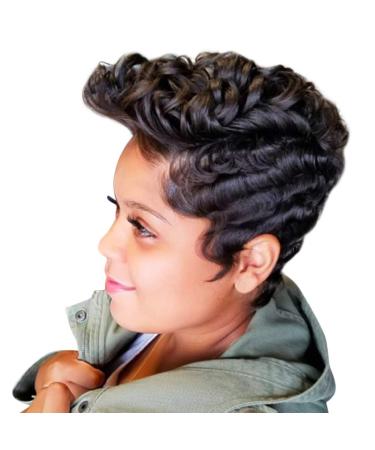 Wig Afro Hair Women Short Black Curly Synthetic Short Cosplay Wavy Curls Anime Human