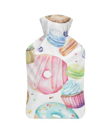 Donut Hot Water Bottle With Cover Plush Bed Bottle Hand Warmer For Adults And Children 26.5X15.3cm