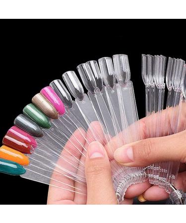 100pcs Fan-shaped False Nail Art Tips Colour Swatch Sticks - Nail Polish Gel Display Tools - Buy Online on GoSupps.com