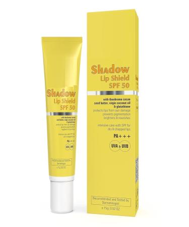 MM New_SPF 50 Lip Shield PA+++ Lip Balm SPF 50 With Theobroma Cacao Seed Butter Virgin Coconut Oil & Glutathione Prevents Pigmentation & Sun Damage Sun Protector UVA & UVB | Yellow (0.50 Fl Oz)