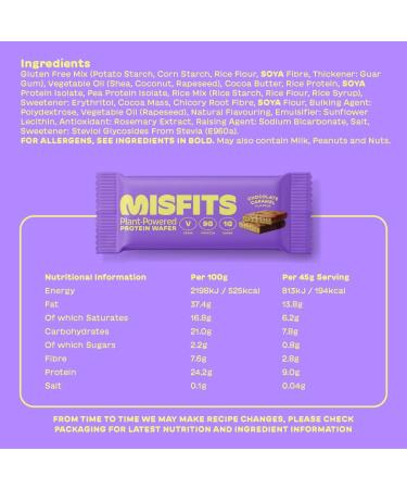Misfits Protein Wafers Variety Case High Protein Low Sugar Vegan Gluten Free Low Calorie Wafer Bars 12 Pack Wafer Variety Pack - Buy Online on GoSupps.com