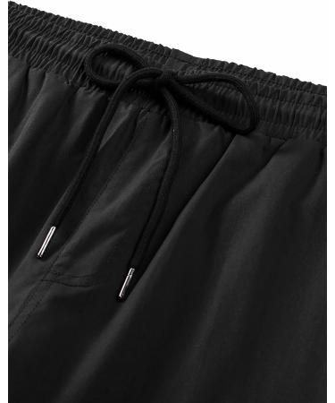 Elegancity Mens Cargo Jogger Work Pants Regular Fit Drawstring Sweatpants Sports Bottoms - Black (Size 38) - Buy Online on GoSupps.com