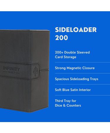 Sideloader 200 Premium Commander Deck Box - Holds 200+ Double Sleeved Cards - Blue Interior - Ideal for MTG, TCG, Pokemon - with Dice Tray - Buy Online on GoSupps.com