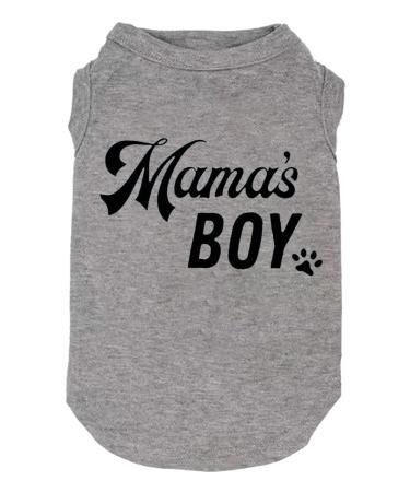 Dog Shirts Letter Printed Vest for Small Large Dogs Slogan Costume Dog Pajamas Puppy Gift Pet Clothes Mama's Boy (Small, M-Grey01) Small M-Grey01