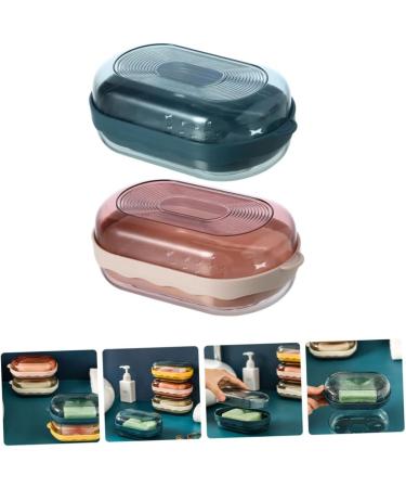 GAXIRE 2pcs Box Soap Box Portable Soap Dish Toilet Soap Holder Soap Dish with Cover Bar Soap Holder for Shower Kitchen Soap Holder Soap Dish with Lid Trays Toiletries Household Pp Travel - Buy Online on GoSupps.com