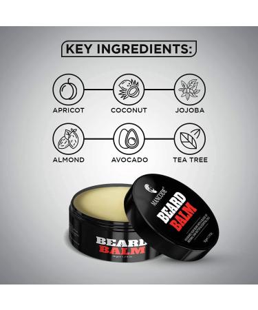 Beard Balm for Men - Softens & Nourishes with Beeswax & Shea Butter | Chemical-Free Long-Lasting Moisture for Mustache & Beard - 50 gm - Buy Online on GoSupps.com