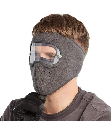 Mishiti Unisex Winter Cycling Windproof Full Face Mask & Removable Transparent Eye Protection Glasses - Anti-Fitting Polar-Fleece Storm Hood | International Shipping Available - Buy Online on GoSupps.com