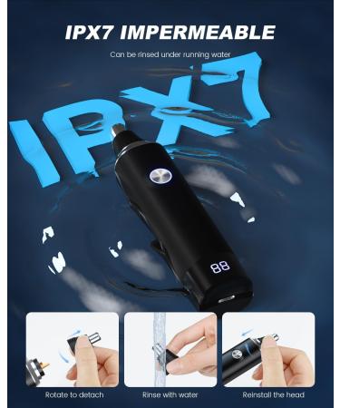 Buy Ear & Nose Hair Trimmer with LED Display - Painless USB Rechargeable IPX7 Waterproof Dual Edge Blades for Men & Women - Buy Online on GoSupps.com