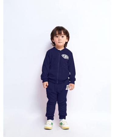 BINIDUCKLING Baby Boys 3-Piece Outfit Set | Coat, Pants, Shirts | Toddler Casual Clothes | Navy | 3-4 Years - Buy Online on GoSupps.com