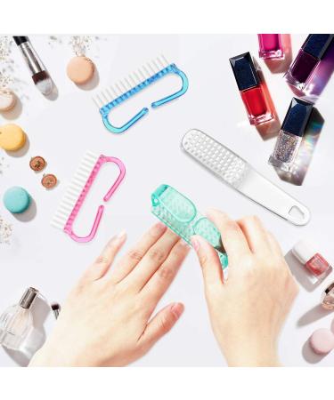 Senignol Handle Grip Nail Brush Set - 8Pcs Fingernail Cleaner Scrubbing Kit for Men, Women, Kids - Multicolor Green - Buy Online on GoSupps.com
