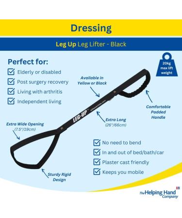 Helping Hand Company Leg Up Leg and Foot Lifter Mobility Aid Single Loop in Black. For Elderly Disabled Stroke Knee and Hip Replacement Rehabilitation Support. Easy to Use Leg Raiser - Buy Online on GoSupps.com