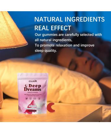 ESUNM Deep Dream Sleep Gummies with 5mg Melatonin Magnesium Glycinate L-Theanine for Sleep Support- Non-Habit Forming Sleep Supplement 60 Gummies 30 Day Supply - Buy Online on GoSupps.com