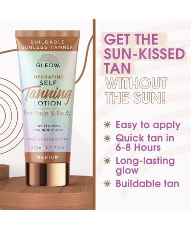 Self Tanner Medium 2024 | Non-Toxic Sunless Tanning Lotion for Face & Body | Gradual Tanning with Hyaluronic Acid | 7.5 oz - Buy Online on GoSupps.com