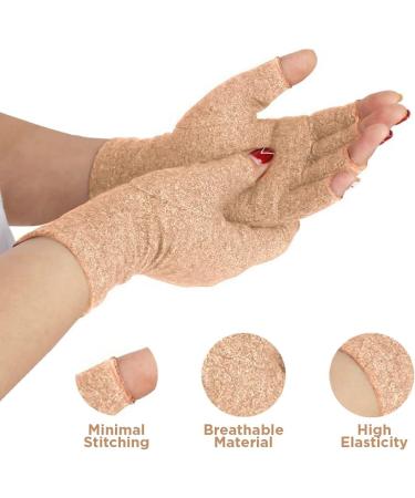 Hotcakes Compression Gloves - Arthritis Pain Relief for Men and Women - Beige XL - Buy Online on GoSupps.com
