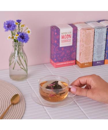 Nipper & Co Moon Goddess Herbal Tea (14 Reusable Bags 42 Cups) Ladies Mantle Yarrow Root Raspberry Leaf Tea Gift For Women - Buy Online on GoSupps.com