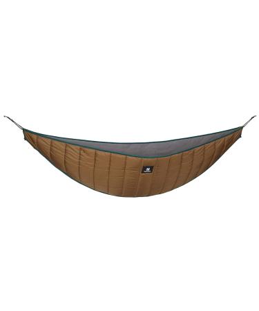 OneTigris Hideout Hammock Underquilt Full Length Lightweight 4 Season Hammock Gear Underquilt for Hammock Camping Hiking Backpacking Travel Beach Backyard Patio Portable Coyote Brown
