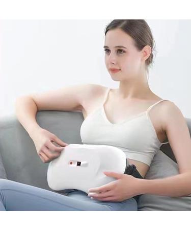 Garosa Electrical Waist Massage Belt - Automatic Abdominal Massager with Hot Compress 3 Strengths Stone Needle & Heating Function - Bianstone Kneading for Ultimate Relaxation (White) - Buy Online on GoSupps.com