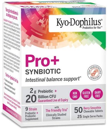 GoSupps.com - Kyolic Kyo-Dophilus Pro+Synbiotic  Berry Smoothie 20 Billion CFU 50 Chewable Tablets - Buy Online on GoSupps.com