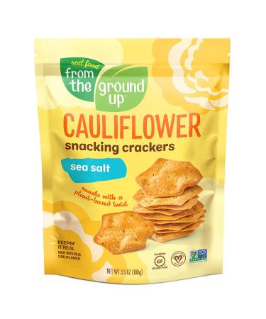 Real Food From The Ground Up Cauliflower Snacking Crackers - 6-Pack Snack Bags (Sea Salt)