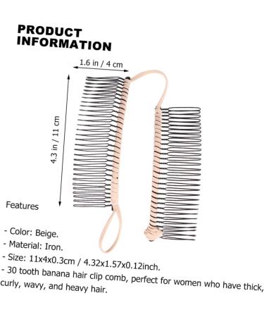 POPETPOP Banana Side Comb Banana Clip Comb Catch Clamp Clip Banana Clip Ponytail Banana Barrette Ponytail Banana Clip Decorative Side Hair Combs Accessories Vintage Wrought Iron - Buy Online on GoSupps.com