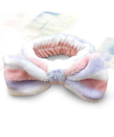 Mom Gifts SPA Headband - Soft Coral Fleece Bow Decoration Makeup Headband for Women - Perfect Mother's Day Gift (Purple White) - Buy Online on GoSupps.com