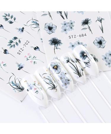 Floral and Butterfly Nail Stickers - Water Transfer Decals for DIY Nail Art - 24 Sheets - Buy Online on GoSupps.com