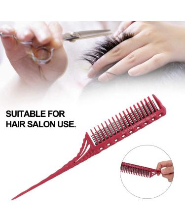 Teasing Comb 3 Rows of Teeth Tail Comb for Volume and Styling Precision(Red) - Buy Online on GoSupps.com