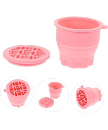 STOBAZA Retractable Silicone Scrub Cup Drying Rack Eyeshadow Brush Cleaner Bowl Cosmetic Brush Cleaner Cosmetic Brush Cleaning Tool Brush Clean Bowl Silica Gel Makeup Brush Scrubber Pink 9.20X9.20X8.60CM Pink - Buy Online on GoSupps.com