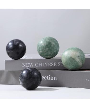 Healifty Baoding Balls 4-Pack - 1.4 Chinese Health Massage Balls (Green & Black) for Hand Exercise & Stress Relief - Buy Online on GoSupps.com