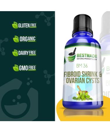 Fibroid Shrink & Ovarian Cysts BM36 30mL - Naturally Shrinks Fibroids & Cysts, Normalizes Estrogen Levels, Relieves Menstrual Pain - Buy Online on GoSupps.com