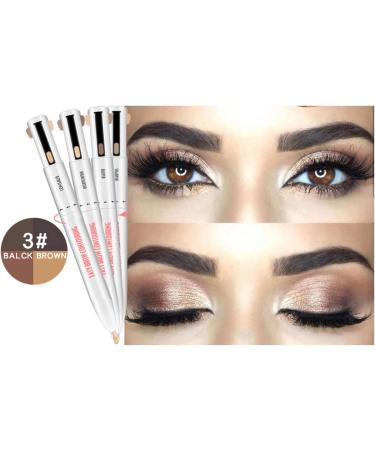 4 in 1 Eyebrow Concealer Long Lasting Portable 4 Colors Eyebrow Contour Pencil 0.4g for Beauty (3# Black Brown) - Buy Online on GoSupps.com