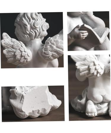 Alipis Decor Resin Crafts Reading a Book Staue Figure Unique Angel Ornaments Accessories Jam Dining Table - Buy Online on GoSupps.com