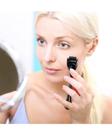 Vitamin C Face Serum Anti Aging Facial Serum with Vitamin C + 0.5mm Derma Roller Microdermabrasion Skin Care for Face & Eyes Dark Spots Acne Wrinkles Hair Loss Stretch Marks for Men&Women - Buy Online on GoSupps.com