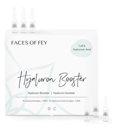 Hyaluron Booster FACES OF FEY - Dermaroller ampoules 1.25% hyaluronic acid - 4-fold hyaluronic booster 30 premium glass ampoules