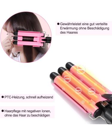 Hair Curling Iron 3 Barrel Wands 20/22/25/28/322mm Hair Waver Curling Iron for Long or Short Hair Professional Curling Wand Temperature Adjustable Heat Up Quickly Hot Tools (20mm) - Buy Online on GoSupps.com