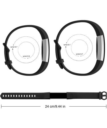 Tobfit 2 Pack Sport Bands Compatible with Fitbit Alta Bands/Alta HR/Ace Soft TPU Replacement Wristbands for Women Men Black/Black Small - Buy Online on GoSupps.com