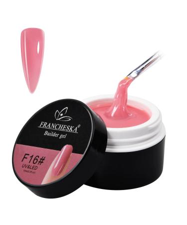 Builder gel UV gel for fiberglass nail extension and modeling for gel nails 15ml (dark pink)