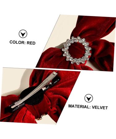 Beaupretty Big Hair Bow Women Bow Barrettes Big Bowknot Barrettes French Style Hair Accessories Bows Hair Accessories Ribbon Bows Hair Clips Hair Bow Clips bow velvet bow Horizontal clip - Buy Online on GoSupps.com