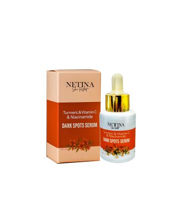 NETINA SKIN RESTART Vitamin C Serum Brightening Dark Spot Corrector with Niacinamide & Turmeric Anti-Aging & Hydrating Face Serum to Fade Discoloration & Boost Radiance 30ml