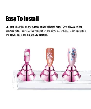 Justotry 4 Set Pink Nail Stand - Press On Nails Display & Nail Tips Holder for DIY Manicure - Beginner Acrylic Nail Accessories - Buy Online on GoSupps.com