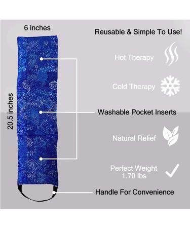 Hot Pockets Microwavable Rice Heating Pad - Neck & Shoulder Pain Relief - 3 Pockets Hot & Cold Pack - Heat Therapy - Washable Cover - Blue Flowers - American Brand - Buy Online on GoSupps.com