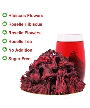 Buy Organic Roselle Hibiscus Tea - Dried Hibiscus Blooms 50g | Health Benefits International Shipping - Buy Online on GoSupps.com