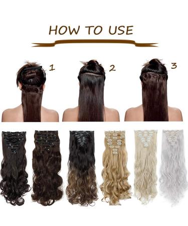SEGO Clip-in Extensions | 8 Wefts Wavy Synthetic Hairpiece | Dark Brown to Ash Blonde 18 | Affordable Quality Hair Extensions for All International Shipping - Buy Online on GoSupps.com